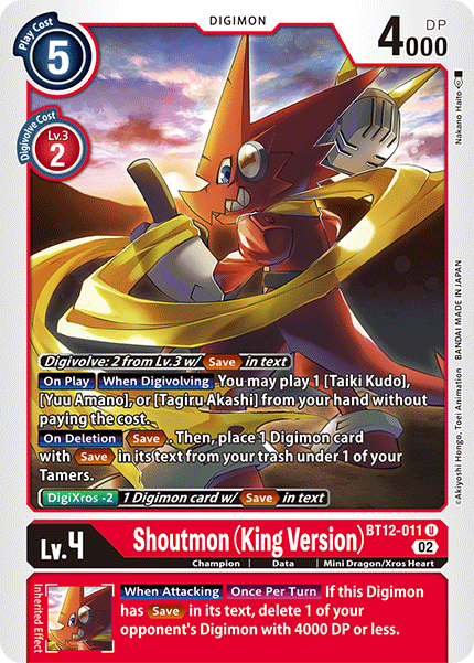 Shoutmon (King Version)., BT12-011