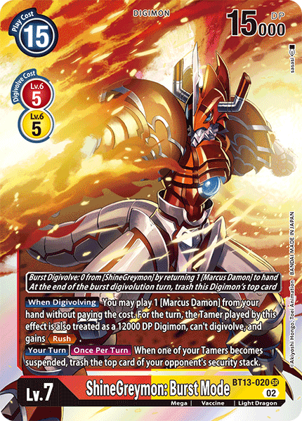 ShineGreymon: Burst Mode, BT13-020