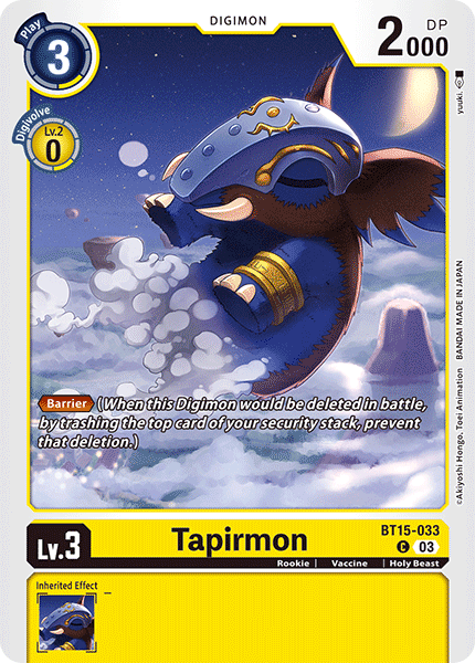 Tapirmon, BT15-033