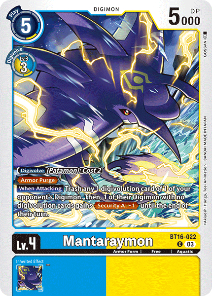Mantaraymon, BT16-022