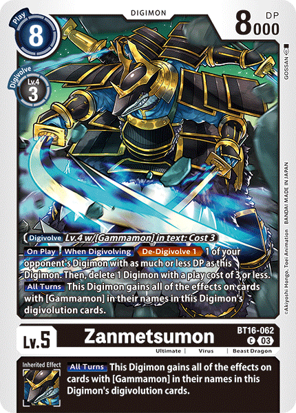 Zanmetsumon, BT16-062
