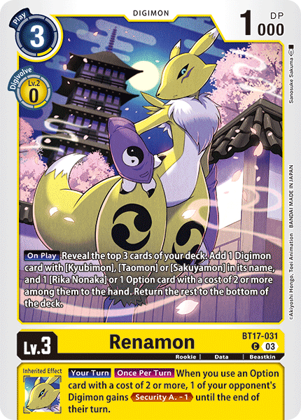 Renamon, BT17-031