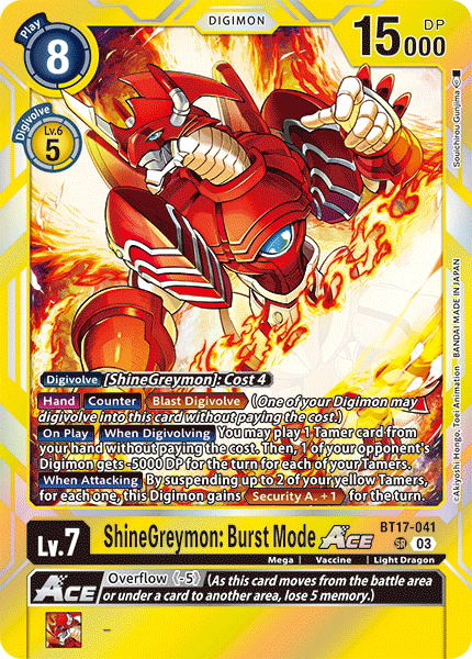 ShineGreymon: Burst Mode ACE, BT17-041