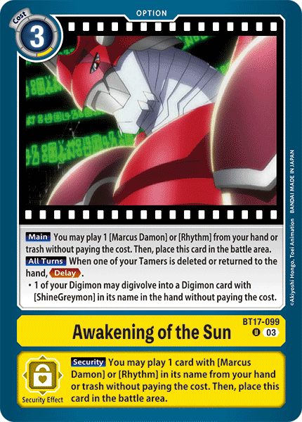 Awakening of the Sun, BT17-099