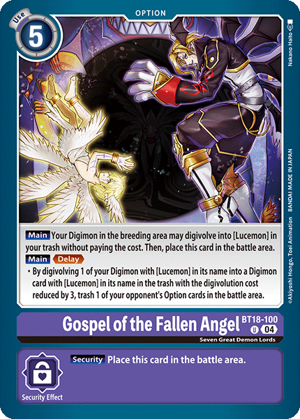 Gospel of the Fallen Angel, BT18-100