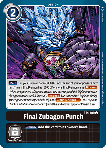 Final Zubagon Punch, BT4-109