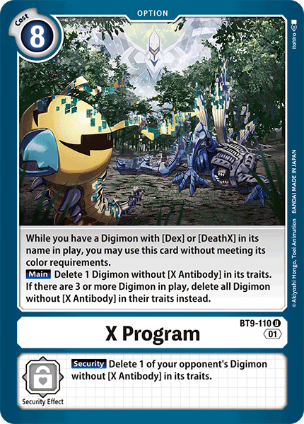 X Program, BT9-110