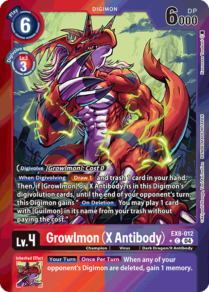 Growlmon (X Antibody), EX8-012-p1